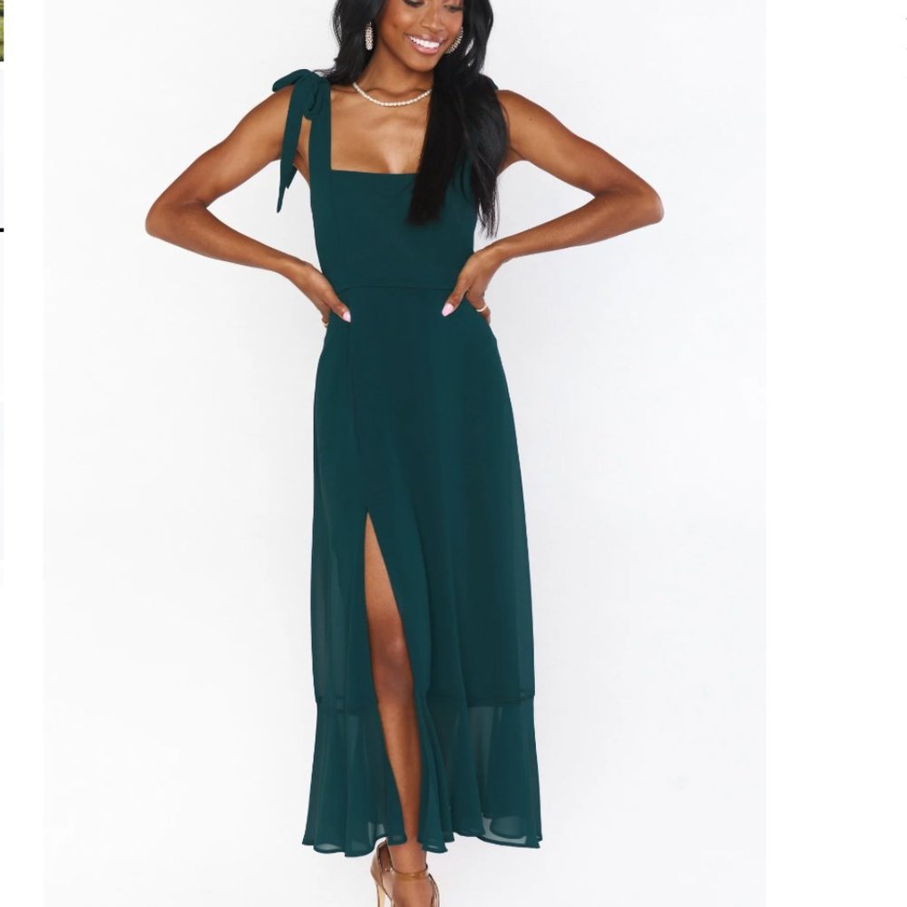 Elegant Teal Midi Dress - Picture 2 of 6